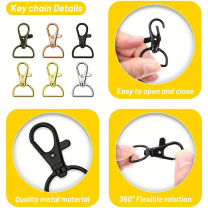 10pcs Swivel Clasp Lanyard Snap Hooks Keychain Clip Hook Metal Lobster Claw Clasps for Lanyard Key Rings Crafting Purse Leedoar