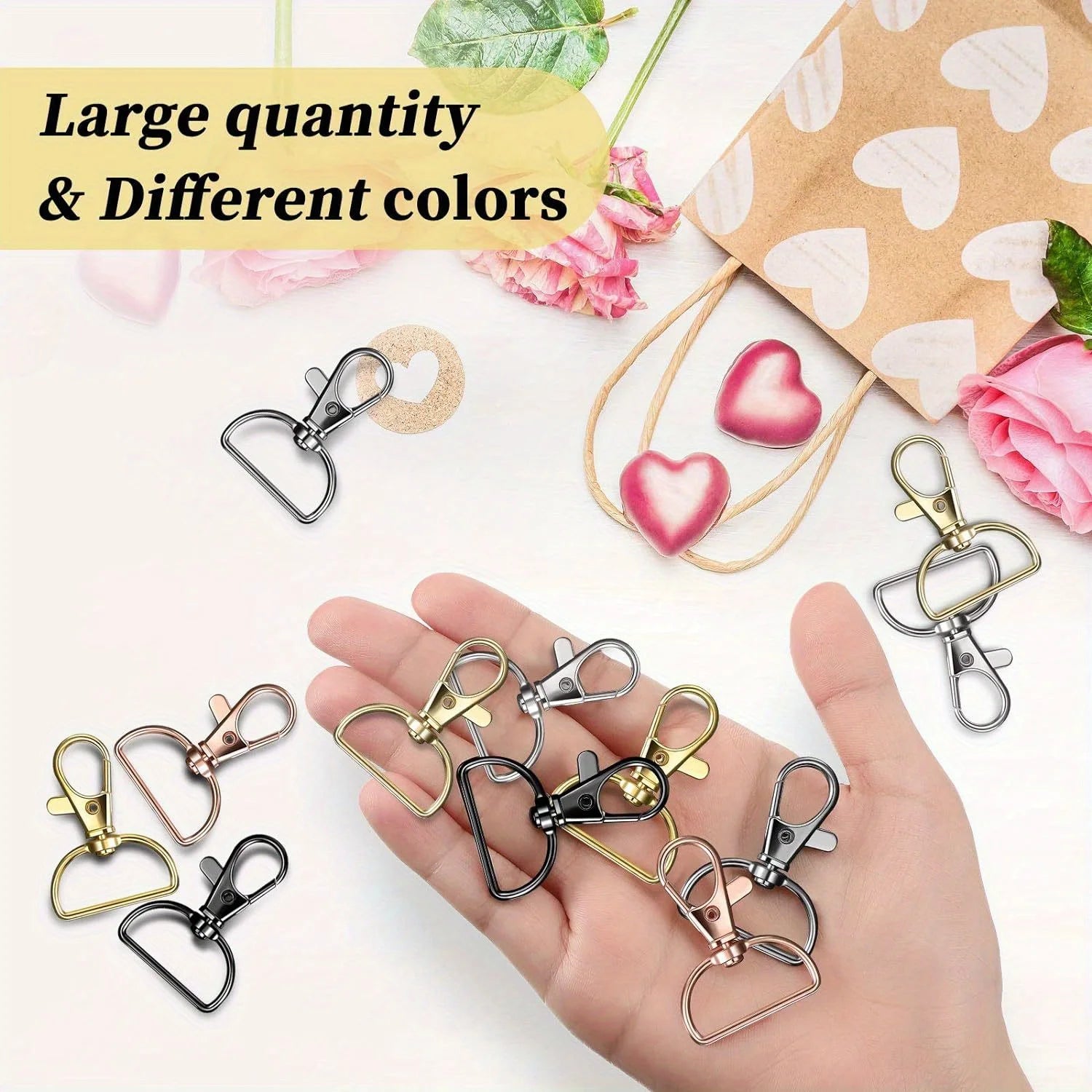 10pcs Swivel Clasp Lanyard Snap Hooks Keychain Clip Hook Metal Lobster Claw Clasps for Lanyard Key Rings Crafting Purse Leedoar