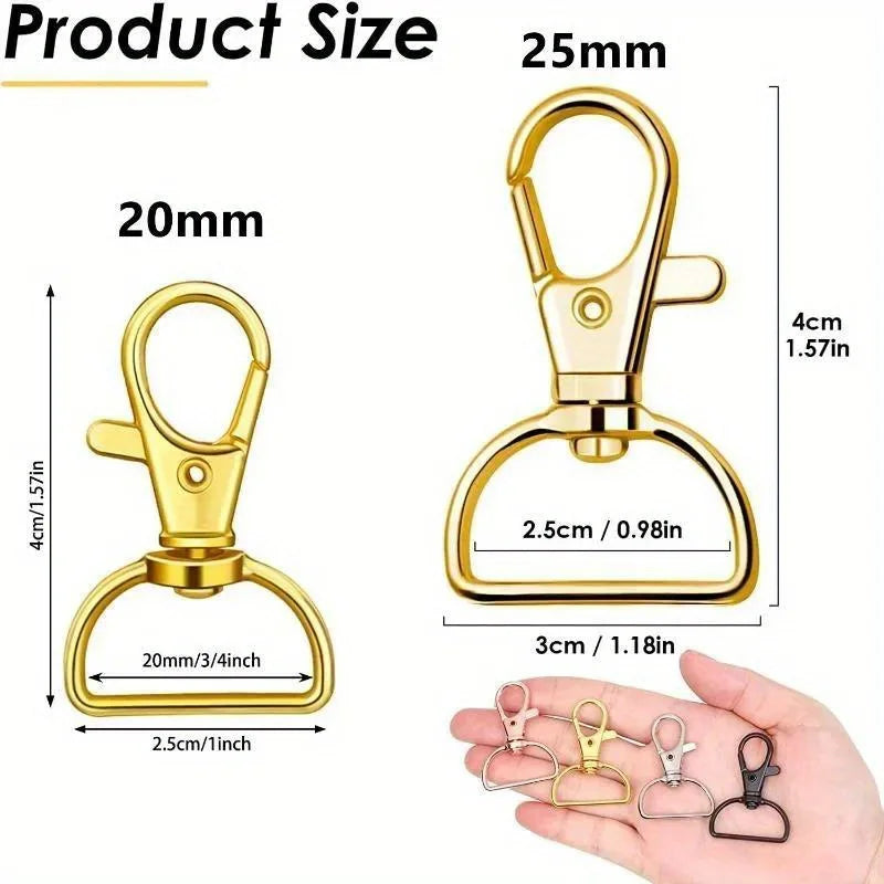 10pcs Swivel Clasp Lanyard Snap Hooks Keychain Clip Hook Metal Lobster Claw Clasps for Lanyard Key Rings Crafting Purse Leedoar