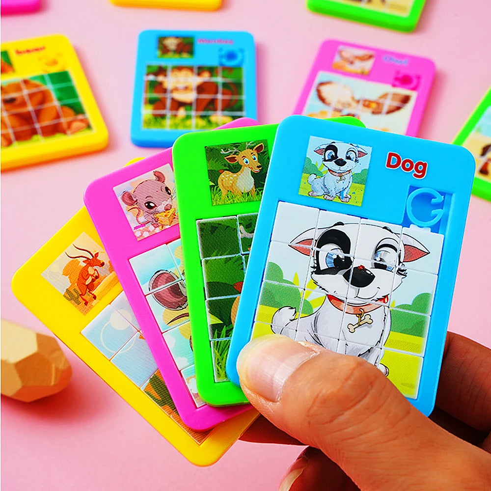 12/30PC Cartoon Jigsaw Animal Puzzles Early Educational Developing Toy for Children Birthday Party Favors Pinata Filler Rewards Leedoar