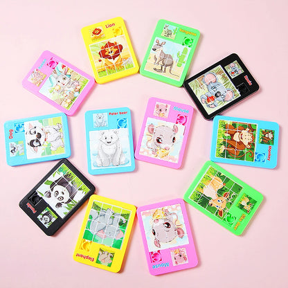 12/30PC Cartoon Jigsaw Animal Puzzles Early Educational Developing Toy for Children Birthday Party Favors Pinata Filler Rewards Leedoar