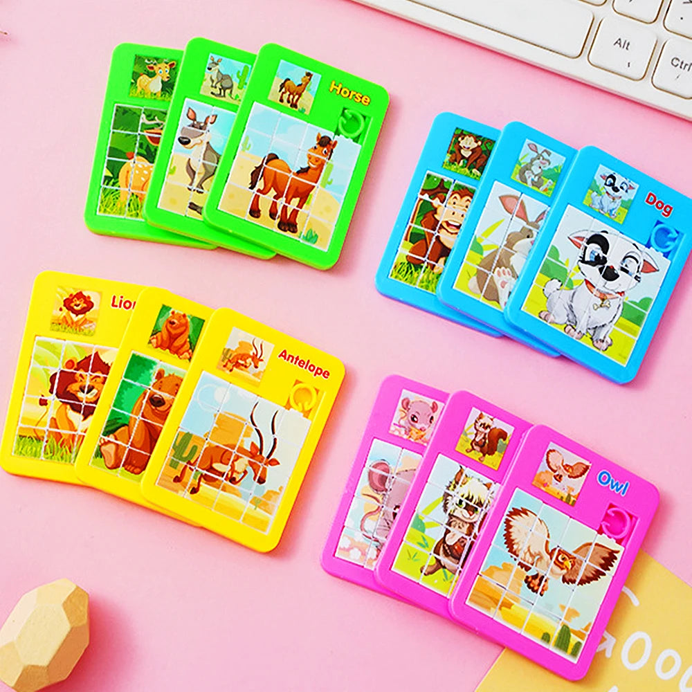 12/30PC Cartoon Jigsaw Animal Puzzles Early Educational Developing Toy for Children Birthday Party Favors Pinata Filler Rewards Leedoar