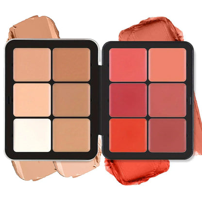 12-color iron box concealer blush cream matte highlight contour makeup all-in-one palette Leedoar