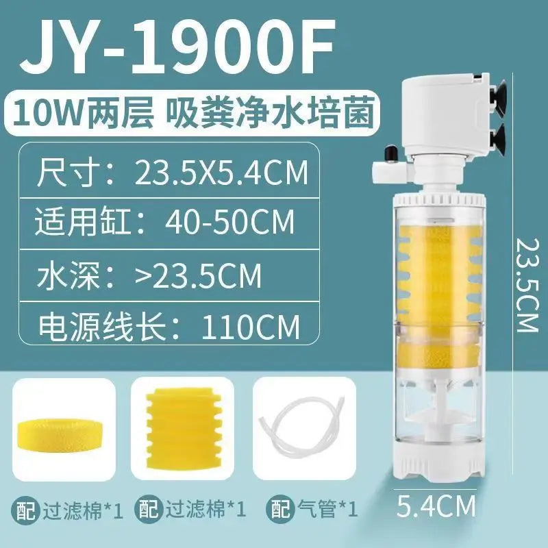 Material de filtración de agua 12 en 1 Filtro para pecera Sany Fish Toilet Agua limpia Succión Oxigenación Circulación Bomba Separador 