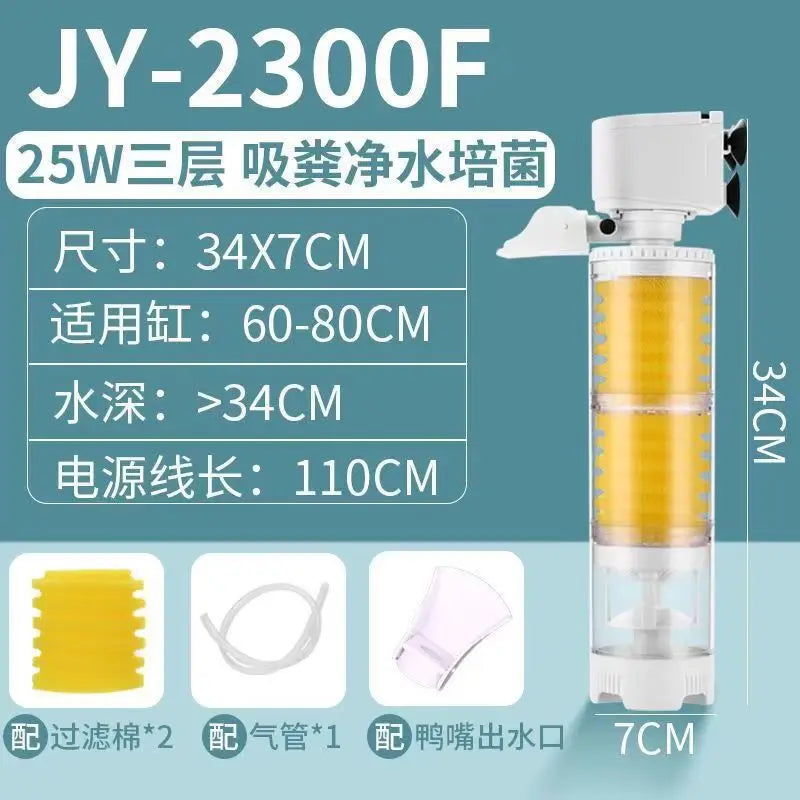 Material de filtración de agua 12 en 1 Filtro para pecera Sany Fish Toilet Agua limpia Succión Oxigenación Circulación Bomba Separador 