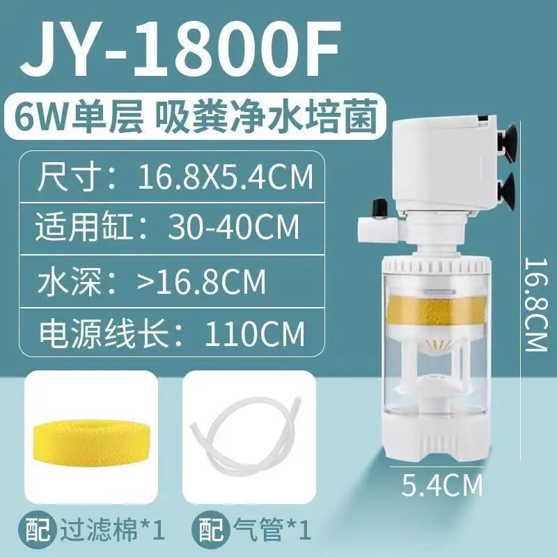 Material de filtración de agua 12 en 1 Filtro para pecera Sany Fish Toilet Agua limpia Succión Oxigenación Circulación Bomba Separador 