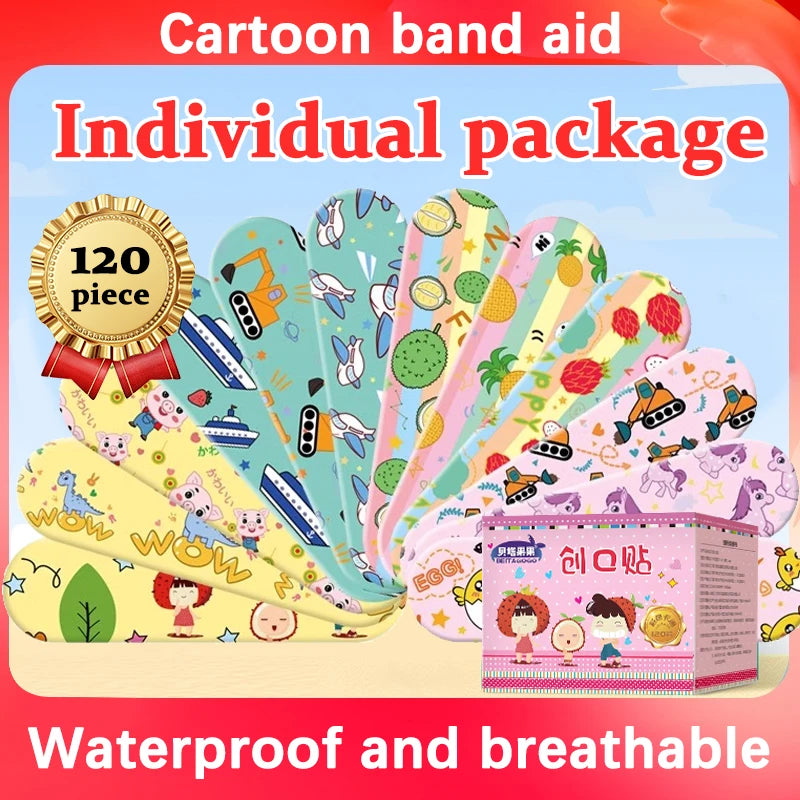 120 pieces】 Cartoon Band-Aid Waterproof and Breathable Cute Girls and Children  Band-Aid Anti-Abrasion Feet Leedoar