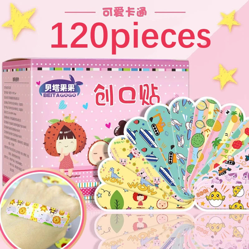 120 pieces】 Cartoon Band-Aid Waterproof and Breathable Cute Girls and Children  Band-Aid Anti-Abrasion Feet Leedoar