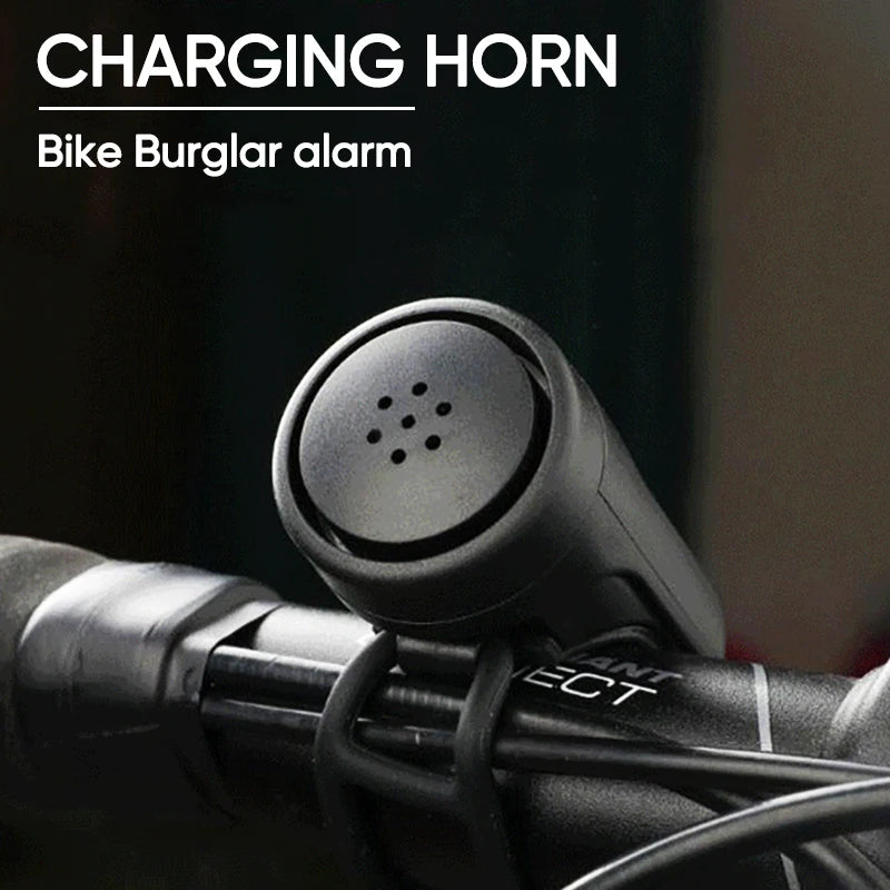 120DB Bicycle Motorcycle Electric Bell Horn 4 Modes Road Mountain Bicycle Bell USB Rechargeable Bike Safety Warning Alarm Leedoar