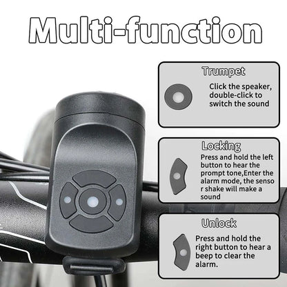 120DB Bicycle Motorcycle Electric Bell Horn 4 Modes Road Mountain Bicycle Bell USB Rechargeable Bike Safety Warning Alarm Leedoar