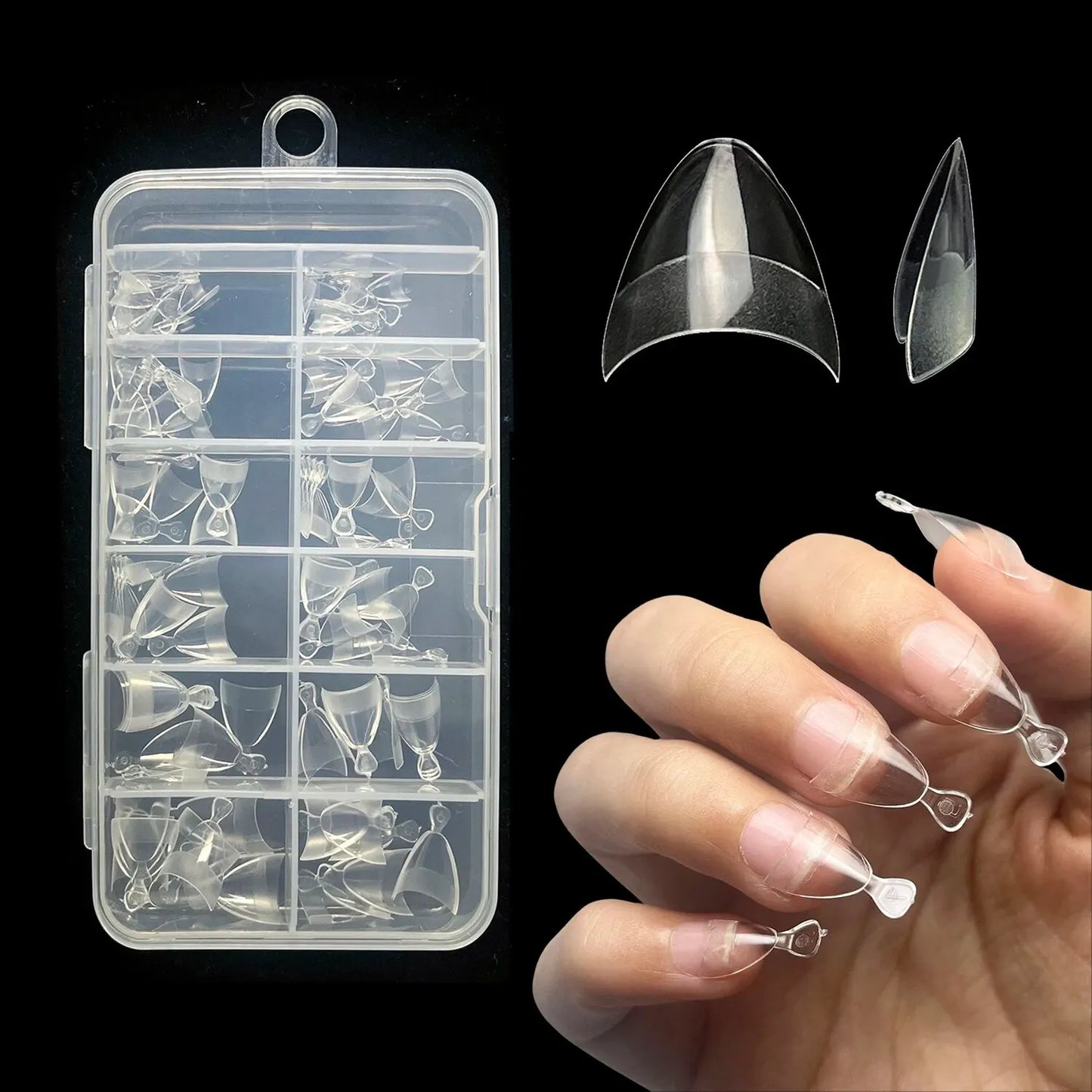 120pcs Half Cover Almond Fake Nails Half Matte Pre Buff Acrylic Nails Extra Short Almond Shape Gel Nail Tips 12 Sizes Easy Use Leedoar