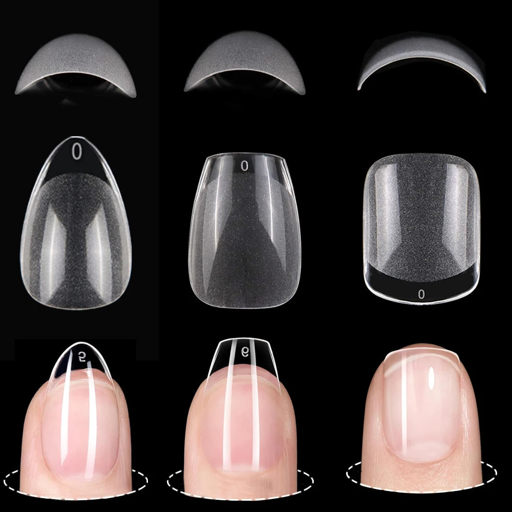 120pcs XXS Extra Short Almond Coffin Nail Tips Half Matte Pre-filed Soft Gel Full Cover Fake Nail for Small Average Nail Beds Leedoar