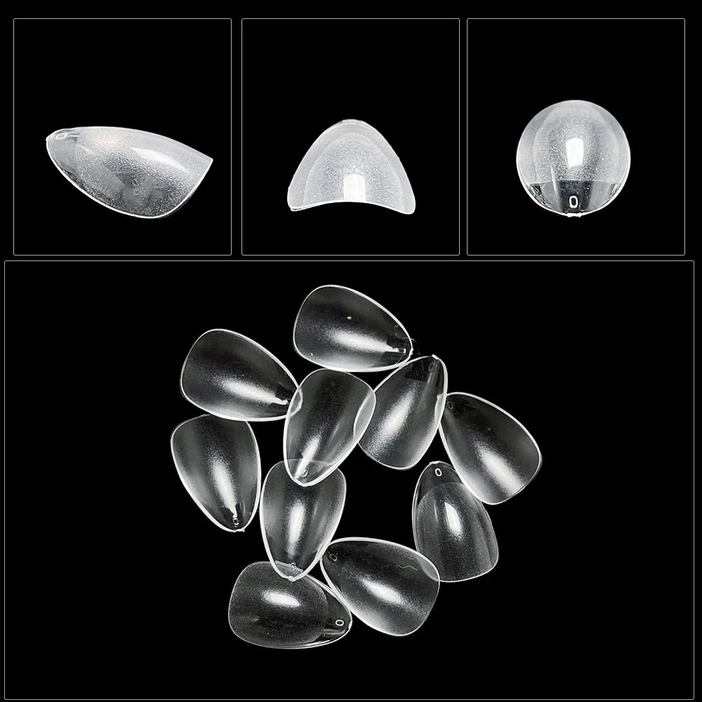 120pcs XXS Extra Short Almond Coffin Nail Tips Half Matte Pre-filed Soft Gel Full Cover Fake Nail for Small Average Nail Beds Leedoar