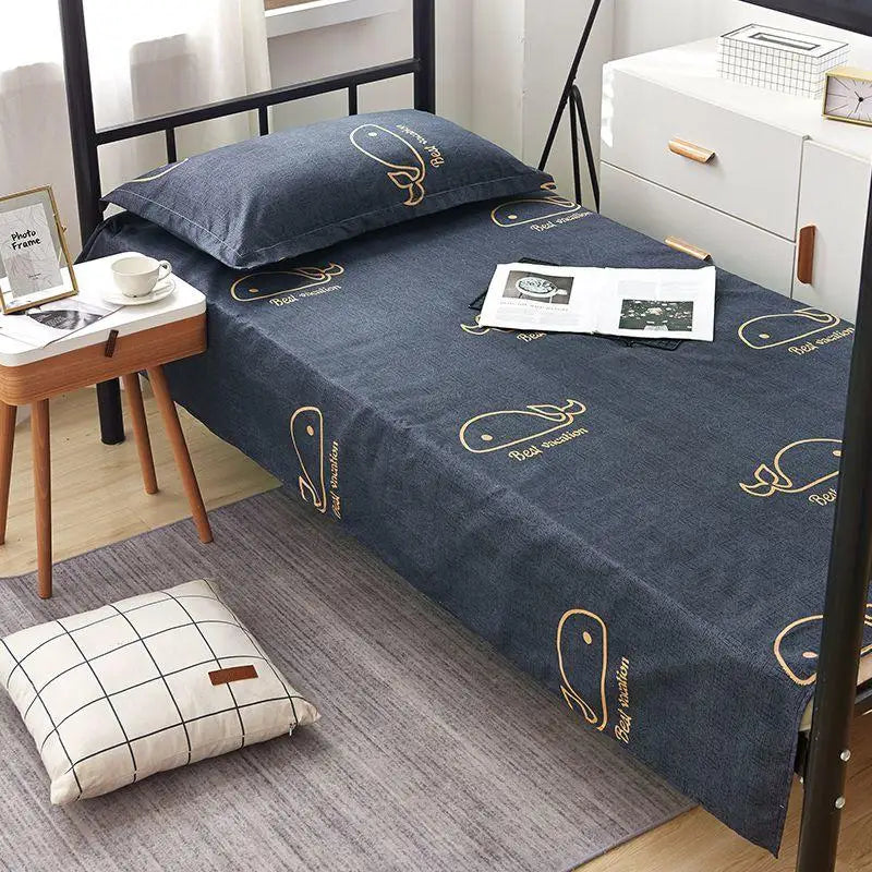 120x210cm Bed Sheet Home Textile Modern Polyester Cotton Flat Sheets Bed Linens Single Queen King Size Bedspread Leedoar