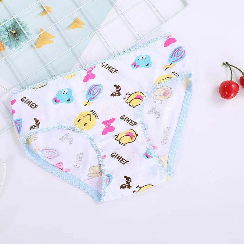 12Pcs/Lot Cotton Panties Girls Kids Short Briefs Children Underwear Child Cartoon Shorts Underpants Girl Panties Cute Summer New Leedoar