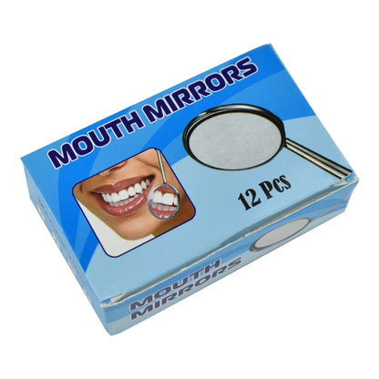 12Pcs/box Dental Stainless Steel Dental Mouth Mirror 4/5 Anti Fog Front Surface Dentistry Mirrors High Quality Dentist Equipment Leedoar