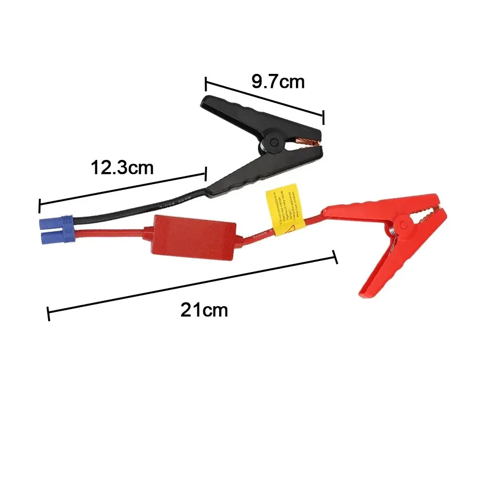 Pinzas de cocodrilo para arrancador de batería de emergencia de 12 V con conector EC5 para dispositivo de arranque de automóviles y camiones 