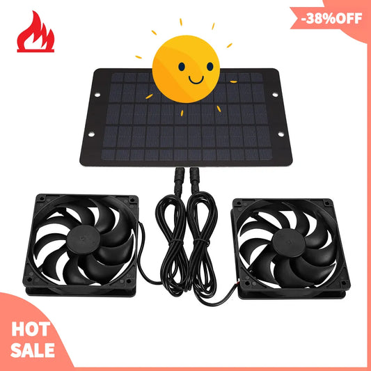 Ventilador de escape solar de 12 V, miniventilador de 6 pulgadas con panel solar, extractor de aire para perros, gallineros, casas rodantes, invernaderos 