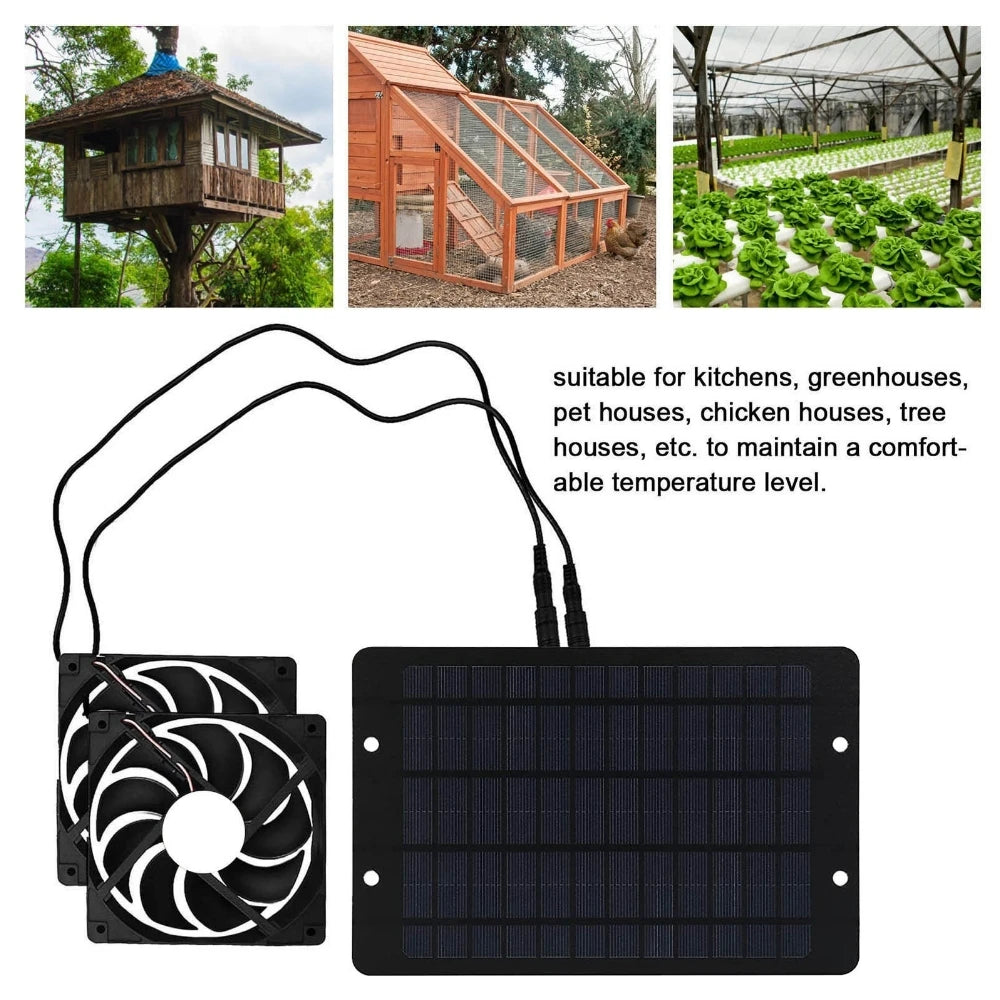 Ventilador de escape solar de 12 V, miniventilador de 6 pulgadas con panel solar, extractor de aire para perros, gallineros, casas rodantes, invernaderos 