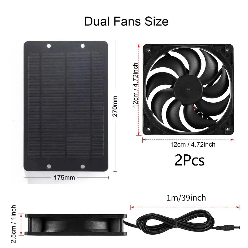 12V Exaustor Solar 6 Polegadas Mini Ventilador Painel Solar Ventilador Extrator de Ar para Cachorro Galinheiro RV Ventilador de Estufa 