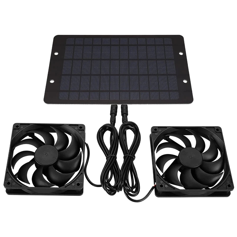 Ventilador de escape solar de 12 V, miniventilador de 6 pulgadas con panel solar, extractor de aire para perros, gallineros, casas rodantes, invernaderos 