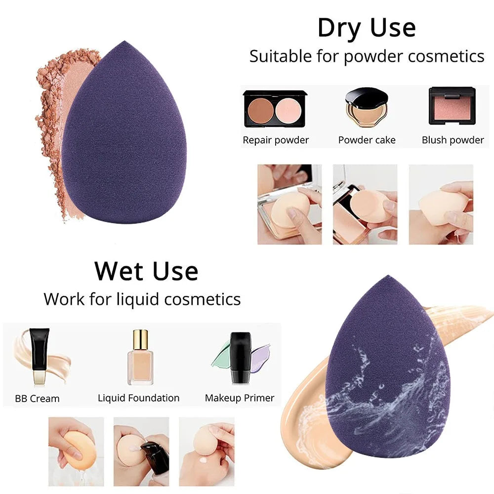 12pcs Makeup Sponge Blender Beauty Egg Soft Cosmetic Puff Foundation Sponges Powder Puff Women Make Up Accessories Beauty Tools Leedoar