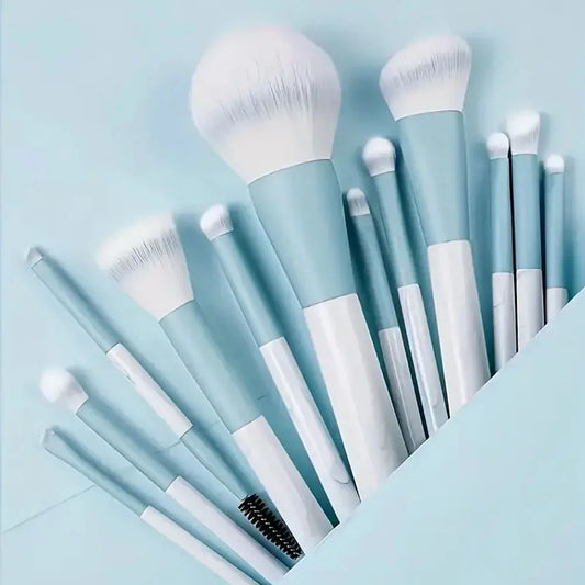 12 peças pincéis de maquiagem profissionais macios pincéis de maquiagem portáteis base blush pó sombra corretivo pincel de maquiagem de mistura 