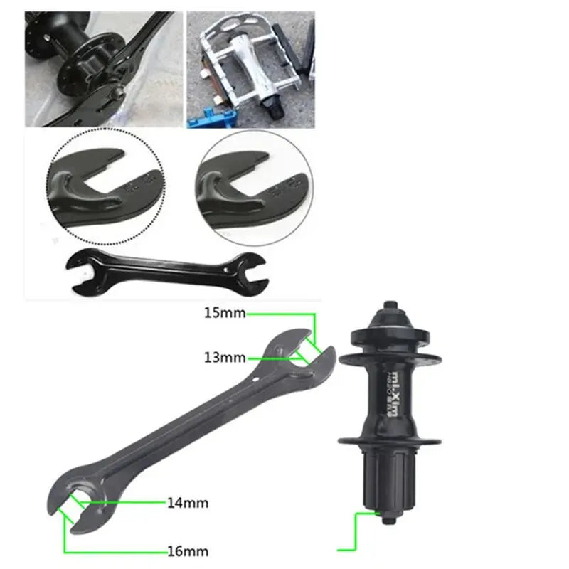 13/15mm + 14/16mm Cycle Bike Bicycle Steel Bike Cycle Head Open End Axle Hub Cone Wrench Spanner Bicycle Repair Tool Leedoar