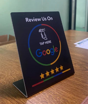 13.56Mhz programmable Google Review Card NFC station table NFC Google Reviews display bending card standing brand bracket Leedoar