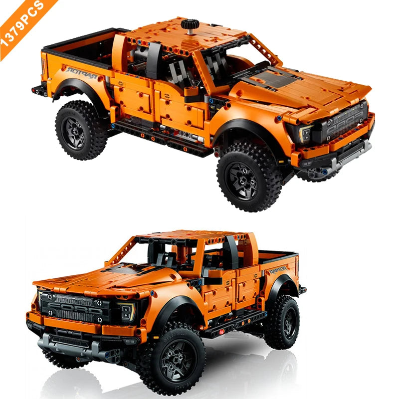 1379PCS Technical 1:10 F-150 Raptor Off Road Car Building Blocks 42126 Pickup Vehicle Assemble Bricks Toys Gifts For Boy Kids Leedoar