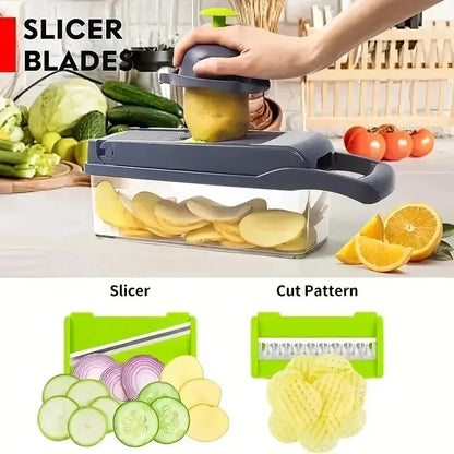 14/16 in 1 Multifunctional Vegetable Chopper Handle Food Grate Food Chopper Vegetable Slicer Dicer Cut Kitchen Items cocina Leedoar