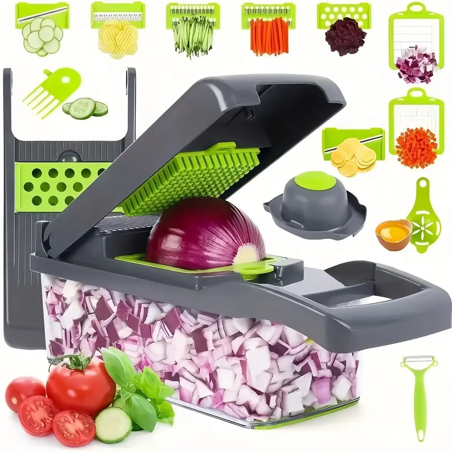 14/16 in 1 Multifunctional Vegetable Chopper Handle Food Grate Food Chopper Vegetable Slicer Dicer Cut Kitchen Items cocina Leedoar