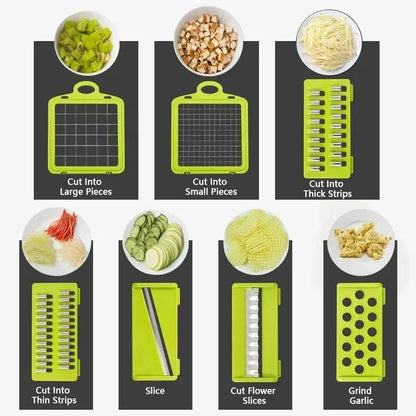 14/16 in 1 Multifunctional Vegetable Chopper Handle Food Grate Food Chopper Vegetable Slicer Dicer Cut Kitchen Items cocina Leedoar