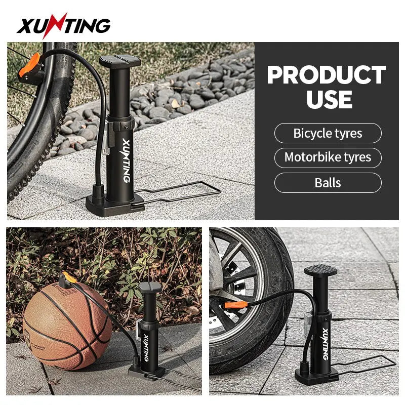 140PSI High Pressure Bike Pump AV FV Portable Air Inflator Foot Bicycle MTB Bicycle Pump Bike Accessories Leedoar