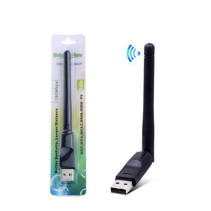 150Mbps MT7601 Mini USB WiFi Adapter Wireless Wifi Network Card Wi-Fi Receiver Dongle for Computer Desktop PC Laptop 2.4GHz 2dbi Leedoar