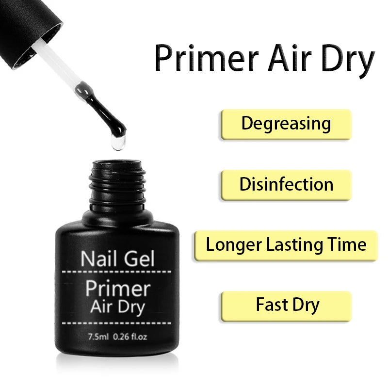 15Ml Acrylic No-acid Primer Nail Art Set With Base Coat And Top Coat Soak Off Gel Nail Polish For Nail Art Design Tool Kit Leedoar