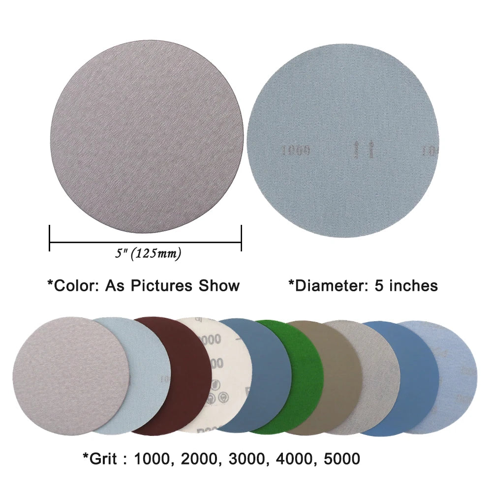 15PCS 5 Inch Wet Dry Sanding Discs Assorted 3000-5000 Grit Sandpaper 125mm Compatible for Random Orbital Sanders Polishing