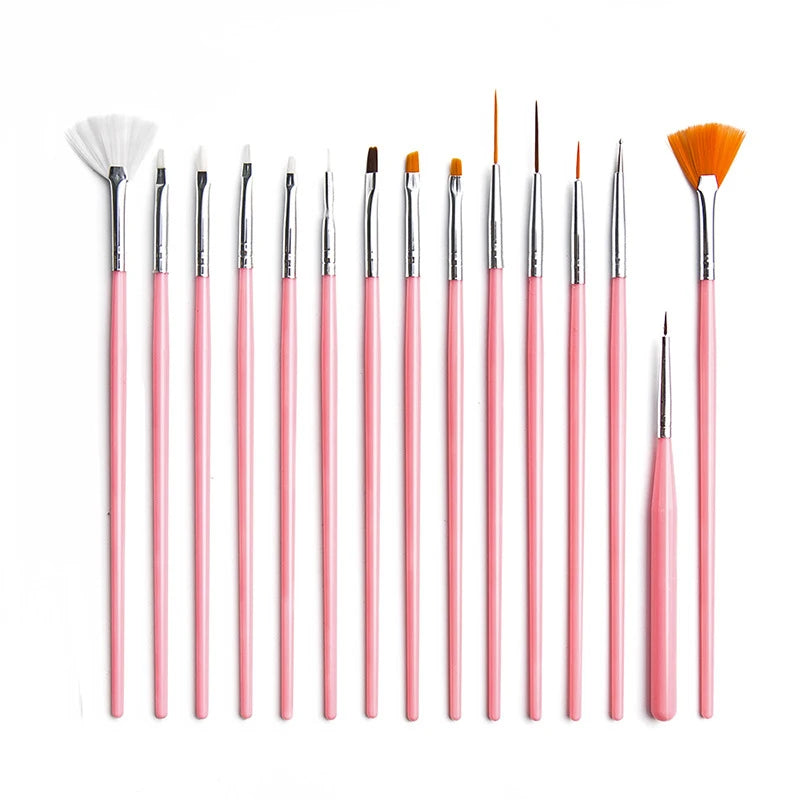 15pcs Pottery Brush Tools Dotting Pattern Dot Pens Brush Acrylic Pen Rocks Ceramics Painting Brush Nail Leedoar