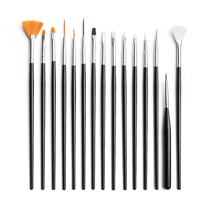 15pcs Pottery Brush Tools Dotting Pattern Dot Pens Brush Acrylic Pen Rocks Ceramics Painting Brush Nail Leedoar