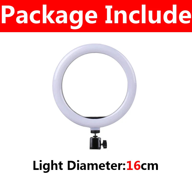 16/26/33cm LED Selfie Ring Light with Phone Stand Dimmable led Fill Lamp Photography Ringlight for Tiktok Video Live Fill Lamps Leedoar