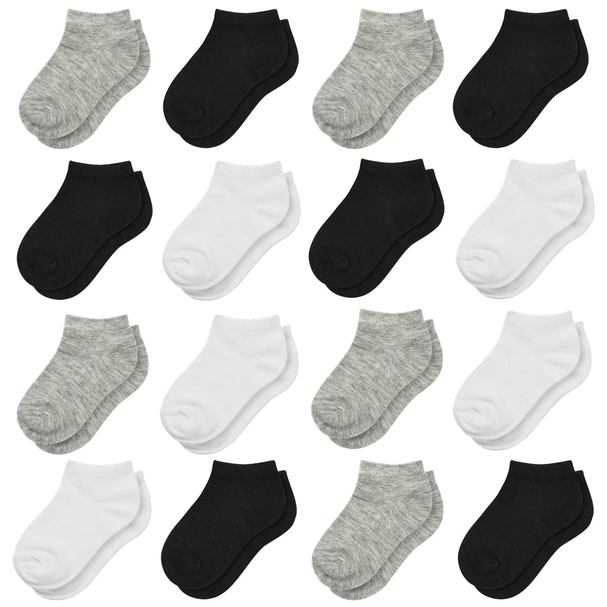 16 Pairs Ankle Socks - Toddler Low Cut Socks -  for 1-13 Years Boys Girls School Socks Leedoar