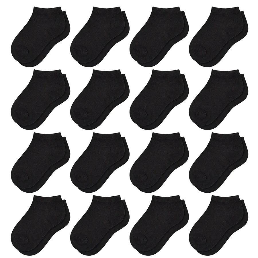 16 Pairs Ankle Socks - Toddler Low Cut Socks -  for 1-13 Years Boys Girls School Socks Leedoar