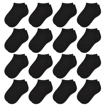 16 Pairs Ankle Socks - Toddler Low Cut Socks -  for 1-13 Years Boys Girls School Socks Leedoar