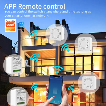 16A Tuya Smart WiFi Switch Support 2-Way DIY Switches Mini Smart Breaker Smart Life Control Support Alexa Google Alice Leedoar