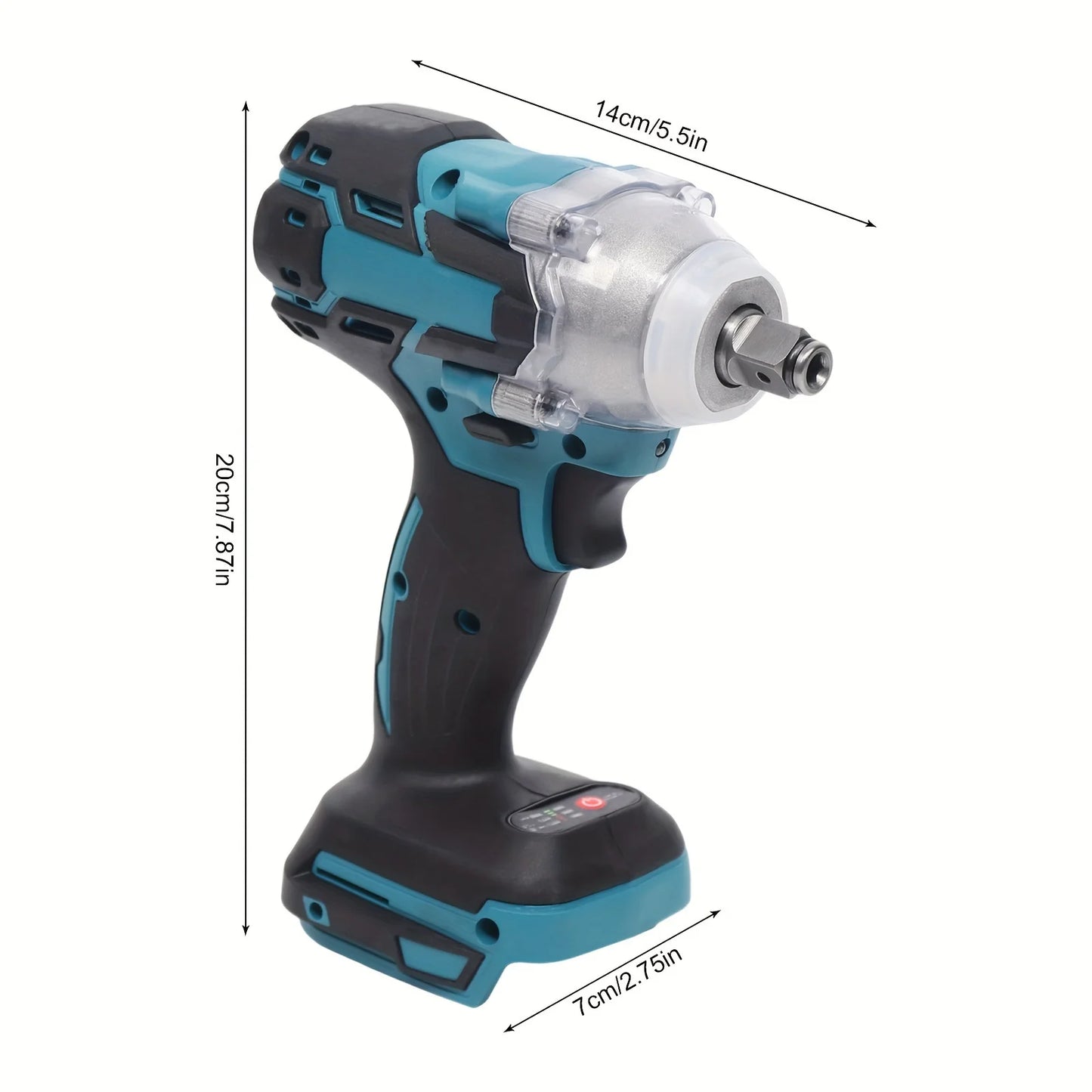 18V 2 in 1 Brushless Electric Impact Wrench 1/2Inch Household Power Tools 15000Amh Li Battery LED Light Adapt To Makita Battery