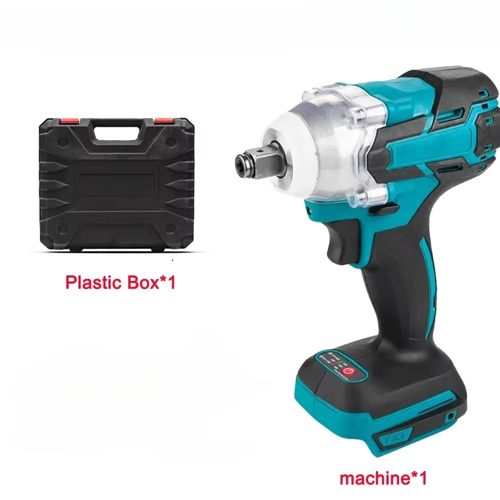 18V 2 in 1 Brushless Electric Impact Wrench 1/2Inch Household Power Tools 15000Amh Li Battery LED Light Adapt To Makita Battery