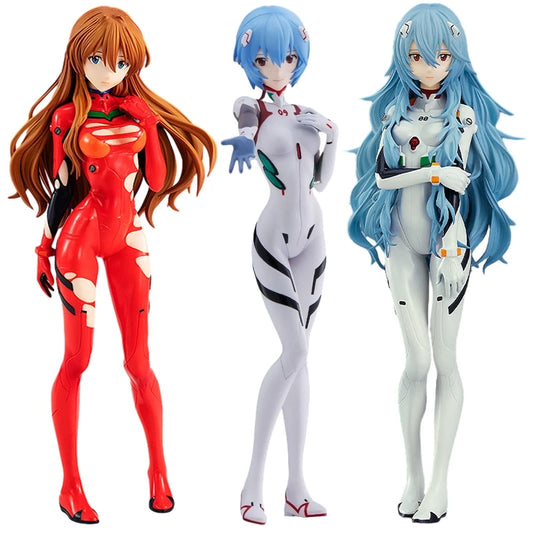 18cm Neon Genesis Evangelion Anime Figure EVA Short Hair Rei Ayanami Action Figure Asuka Figurine PVC Collection Model Doll Toys Leedoar