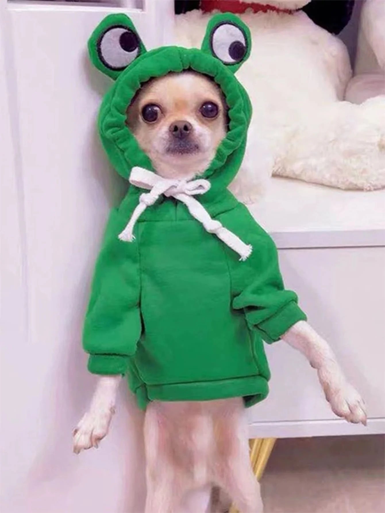 1PC Cute Frog Pet Sweater for Small and Medium Dogs - Green Dog Hoodie with Fun Design - Keep Your Pup Cozy and Stylish Leedoar