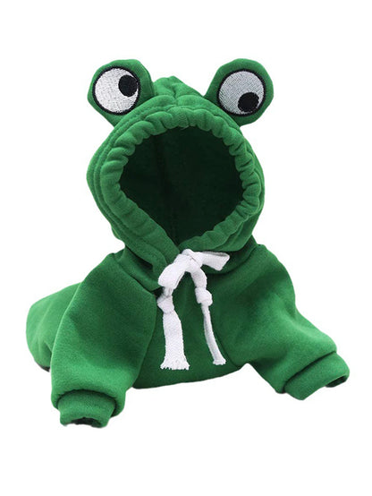 1PC Cute Frog Pet Sweater for Small and Medium Dogs - Green Dog Hoodie with Fun Design - Keep Your Pup Cozy and Stylish Leedoar