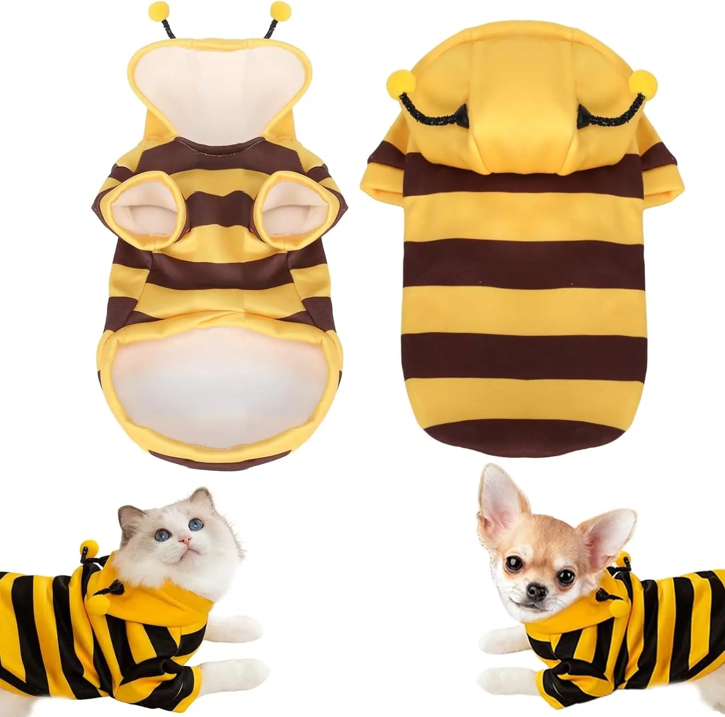 1PC Dog Clothes Autumn/Winter Schnatzer Teddy Small Puppy Cat Pet Clothes Hoodie Bees Turn Into Party Supplies Leedoar